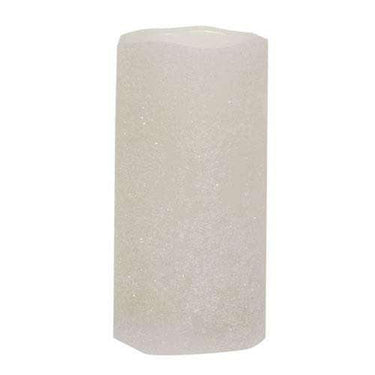 White Frosty Timer Pillar Candle, 3